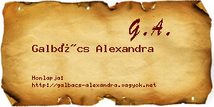 Galbács Alexandra névjegykártya