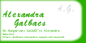 alexandra galbacs business card